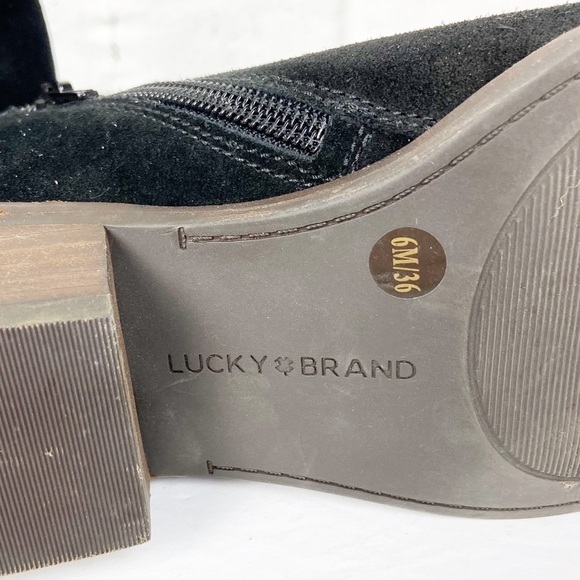 Lucky BRAND Faithly Black Suede Bootie - Picture 5 of 9